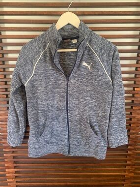 🎉NEW LISTING!🎉Puma Heathered Navy and White Full-Zip Athletic Jacket